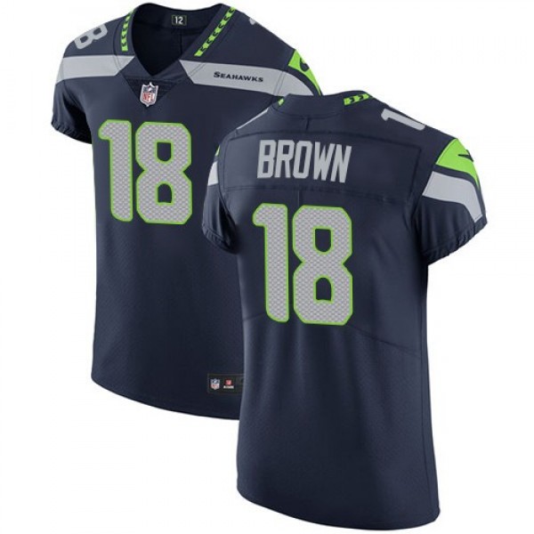 Nike Seahawks #18 Jaron Brown Steel Blue Team Color Men's Stitched NFL Vapor Untouchable Elite Jersey