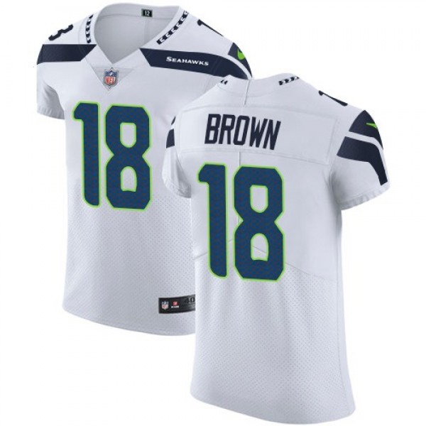 Nike Seahawks #18 Jaron Brown White Men's Stitched NFL Vapor Untouchable Elite Jersey