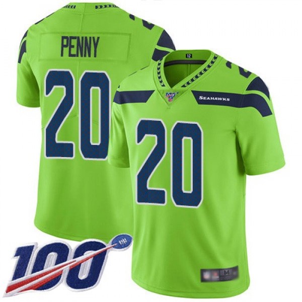 Nike Seahawks #20 Rashaad Penny Green Men's Stitched NFL Limited Rush 100th Season Jersey