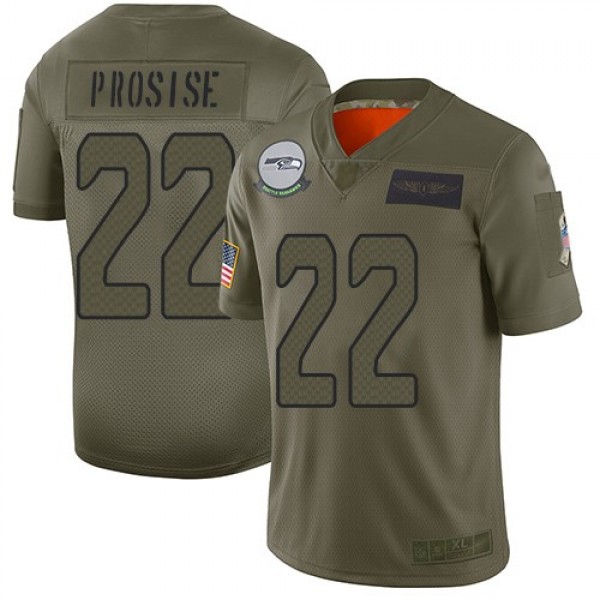 Nike Seahawks #22 C. J. Prosise Camo Men's Stitched NFL Limited 2019 Salute To Service Jersey