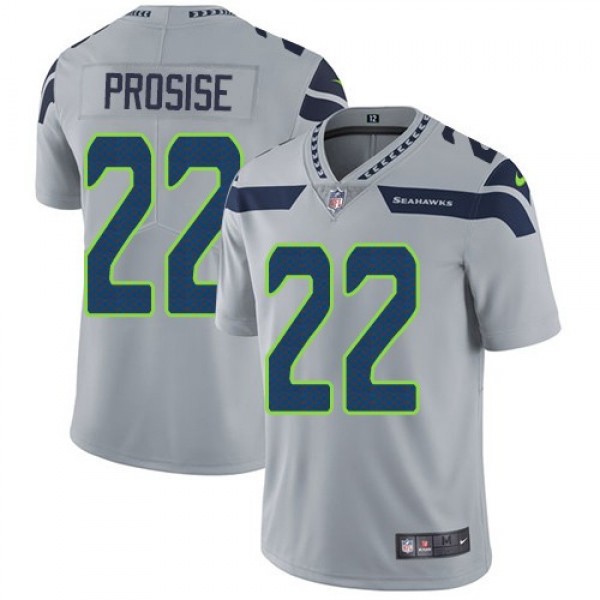 Nike Seahawks #22 C. J. Prosise Grey Alternate Men's Stitched NFL Vapor Untouchable Limited Jersey