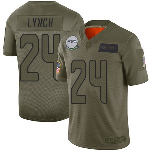 Nike Seahawks #24 Marshawn Lynch Camo Men's Stitched NFL Limited 2019 Salute To Service Jersey