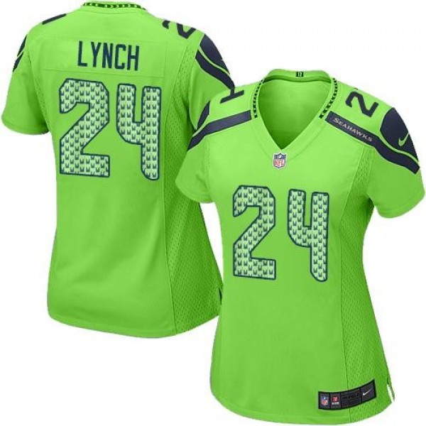 Women's Seahawks #24 Marshawn Lynch Green Stitched NFL Elite Jersey