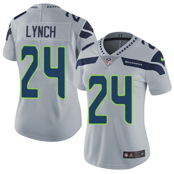 Women's Seahawks #24 Marshawn Lynch Grey Alternate Stitched NFL Vapor Untouchable Limited Jersey