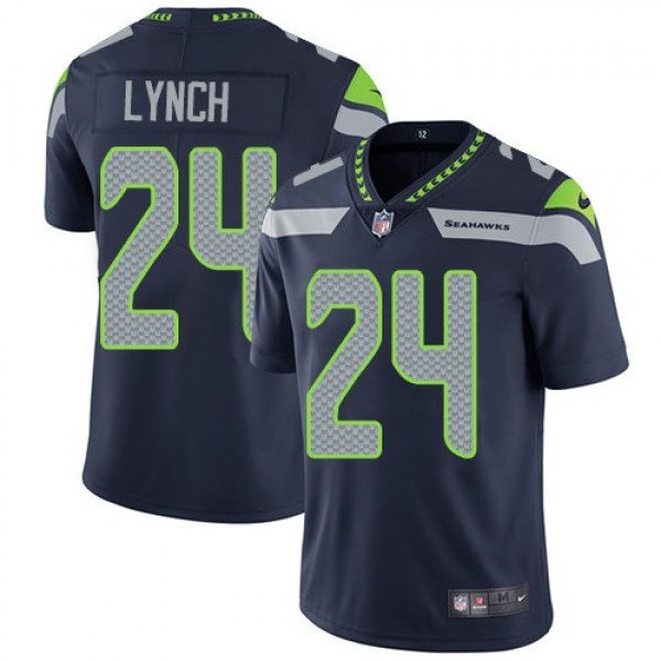 Nike Seahawks #24 Marshawn Lynch Steel Blue Team Color Men's Stitched NFL Vapor Untouchable Limited Jersey