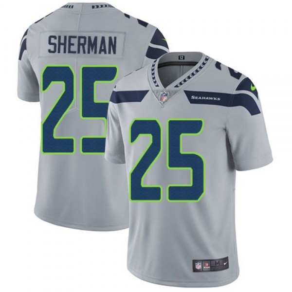 Nike Seahawks #25 Richard Sherman Grey Alternate Men's Stitched NFL Vapor Untouchable Limited Jersey