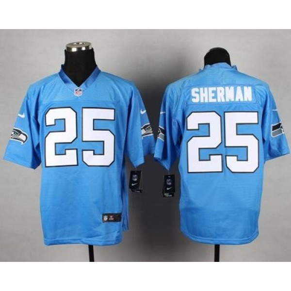 Nike Seahawks #25 Richard Sherman Light Blue Men's Stitched NFL Elite Jersey