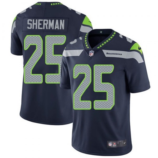 Nike Seahawks #25 Richard Sherman Steel Blue Team Color Men's Stitched NFL Vapor Untouchable Limited Jersey