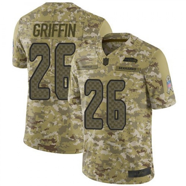 Nike Seahawks #26 Shaquem Griffin Camo Men's Stitched NFL Limited 2018 Salute To Service Jersey