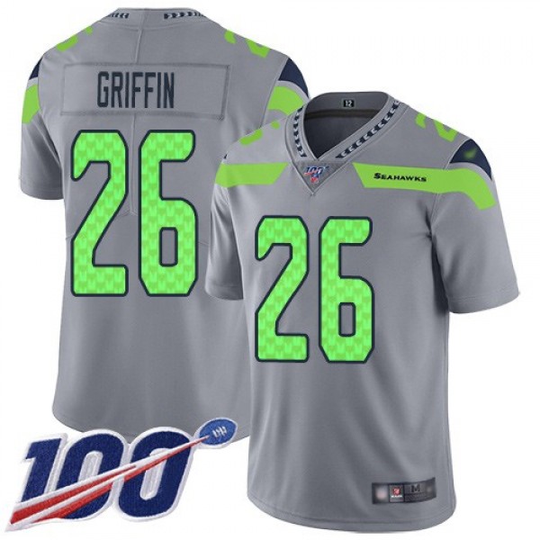 Nike Seahawks #26 Shaquem Griffin Gray Men's Stitched NFL Limited Inverted Legend 100th Season Jersey