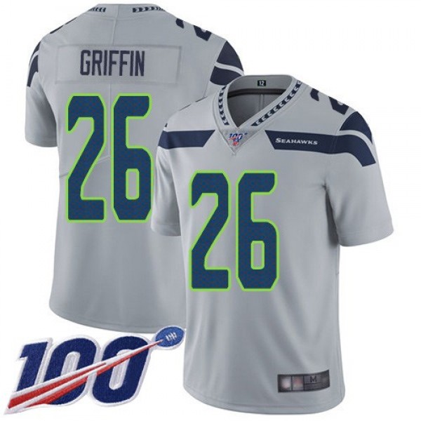 Nike Seahawks #26 Shaquem Griffin Grey Alternate Men's Stitched NFL 100th Season Vapor Limited Jersey