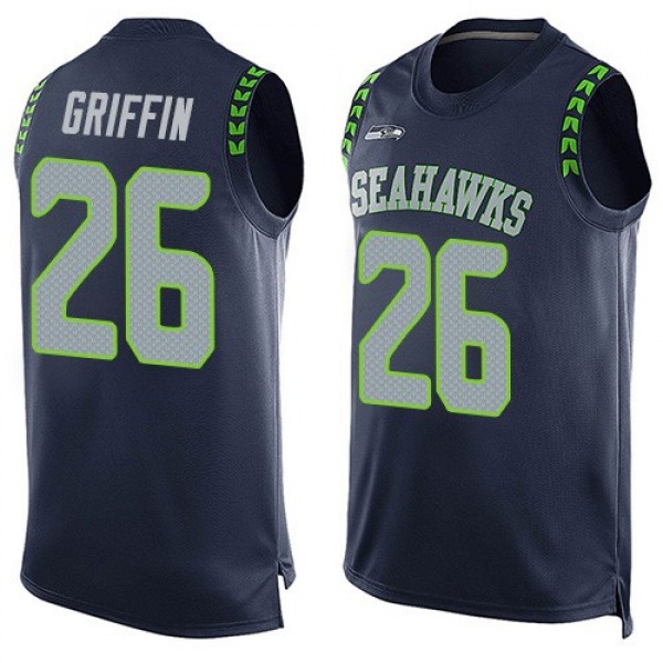 Nike Seahawks #26 Shaquem Griffin Steel Blue Team Color Men's Stitched NFL Limited Tank Top Jersey