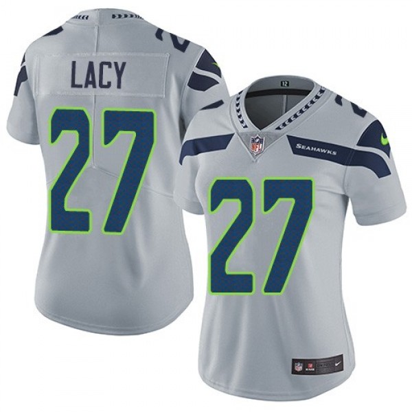 Women's Seahawks #27 Eddie Lacy Grey Alternate Stitched NFL Vapor Untouchable Limited Jersey