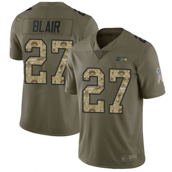 Nike Seahawks #27 Marquise Blair Olive/Camo Men's Stitched NFL Limited 2017 Salute To Service Jersey
