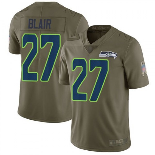 Nike Seahawks #27 Marquise Blair Olive Men's Stitched NFL Limited 2017 Salute To Service Jersey