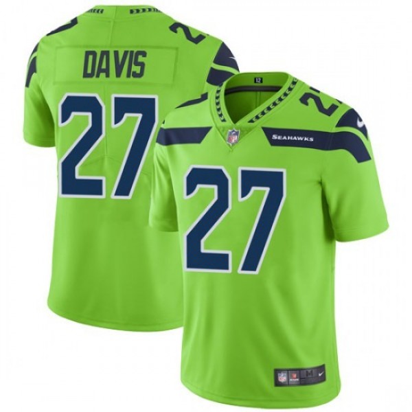 Nike Seahawks #27 Mike Davis Green Men's Stitched NFL Limited Rush Jersey