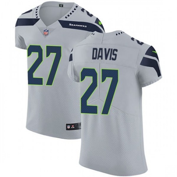 Nike Seahawks #27 Mike Davis Grey Alternate Men's Stitched NFL Vapor Untouchable Elite Jersey
