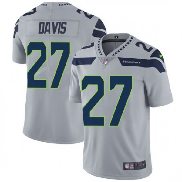 Nike Seahawks #27 Mike Davis Grey Alternate Men's Stitched NFL Vapor Untouchable Limited Jersey