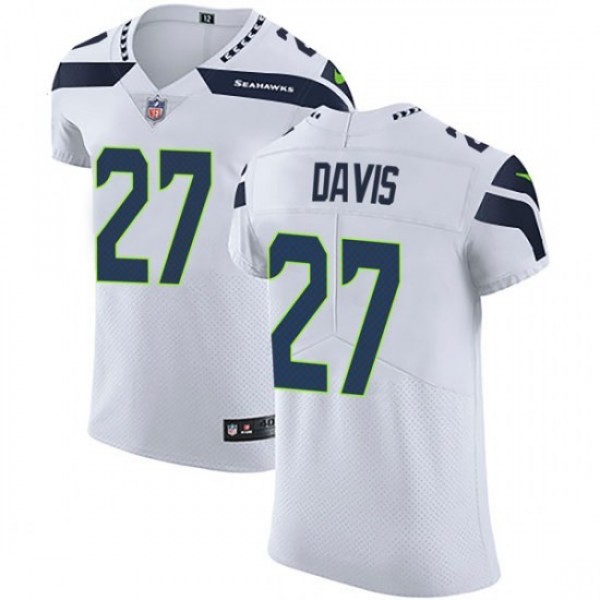 Nike Seahawks #27 Mike Davis White Men's Stitched NFL Vapor Untouchable Elite Jersey