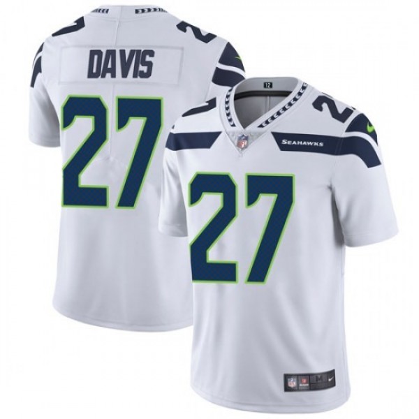 Nike Seahawks #27 Mike Davis White Men's Stitched NFL Vapor Untouchable Limited Jersey