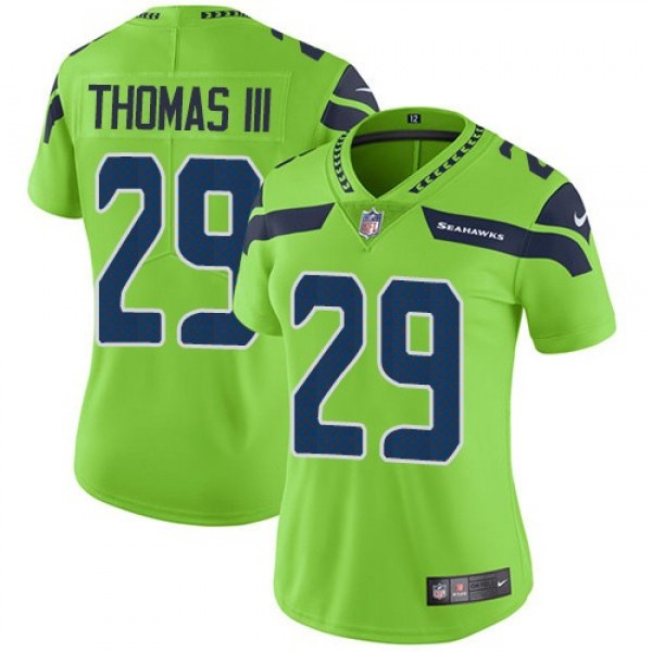 Women's Seahawks #29 Earl Thomas III Green Stitched NFL Limited Rush Jersey