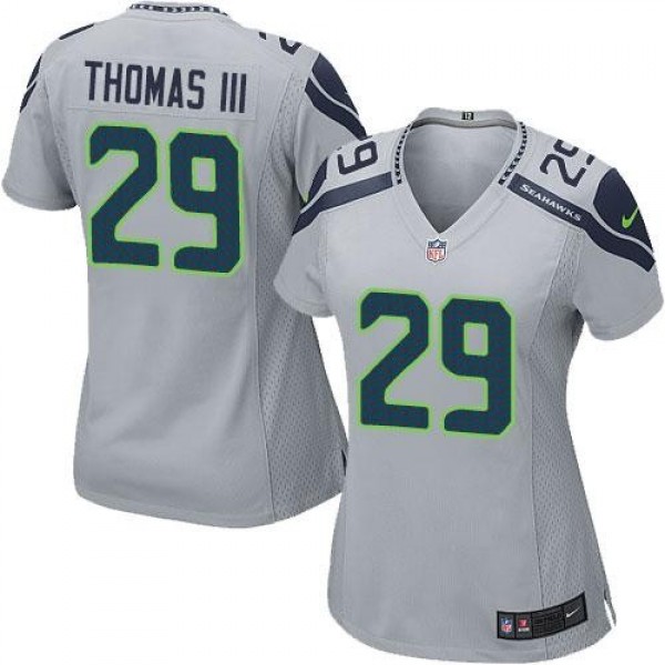 Women's Seahawks #29 Earl Thomas III Grey Alternate Stitched NFL Elite Jersey