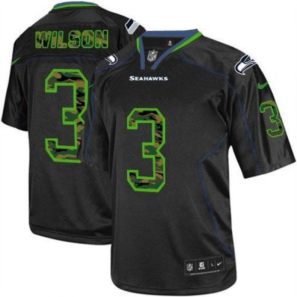 Nike Seahawks #3 Russell Wilson Black Men's Stitched NFL Elite Camo Fashion Jersey