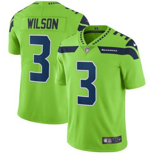 Nike Seahawks #3 Russell Wilson Green Men's Stitched NFL Limited Rush Jersey