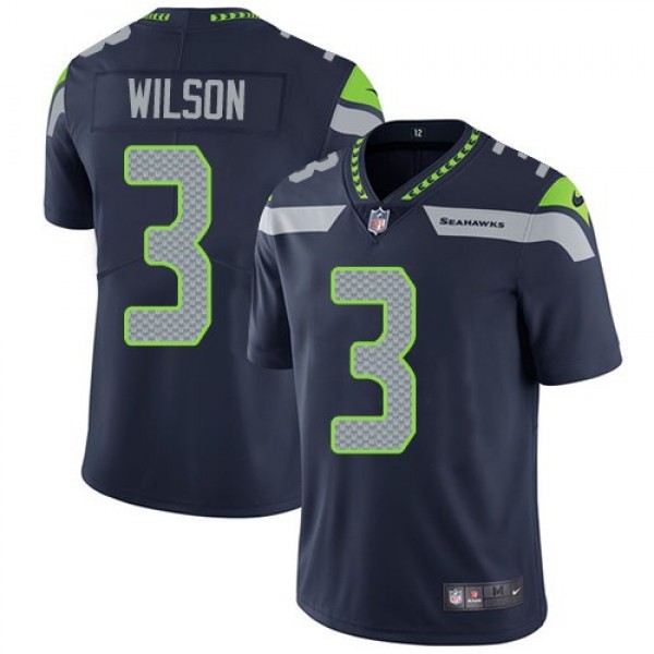 Nike Seahawks #3 Russell Wilson Steel Blue Team Color Men's Stitched NFL Vapor Untouchable Limited Jersey