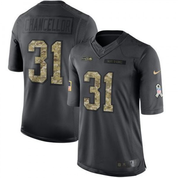 Nike Seahawks #31 Kam Chancellor Black Men's Stitched NFL Limited 2016 Salute to Service Jersey