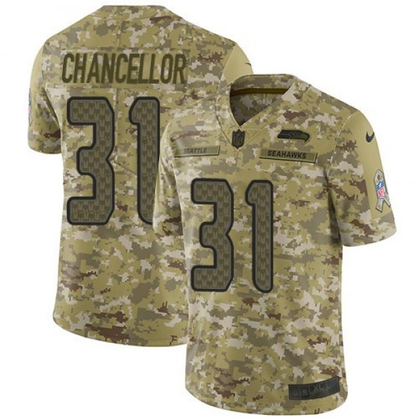 Nike Seahawks #31 Kam Chancellor Camo Men's Stitched NFL Limited 2018 Salute To Service Jersey