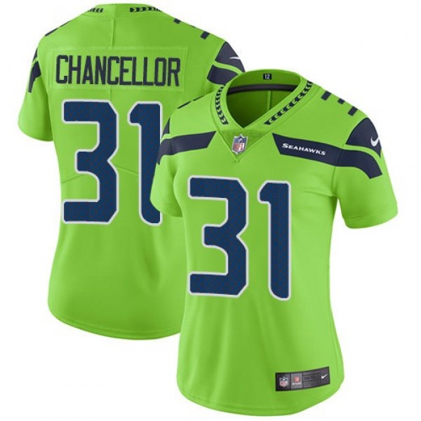 Women's Seahawks #31 Kam Chancellor Green Stitched NFL Limited Rush Jersey