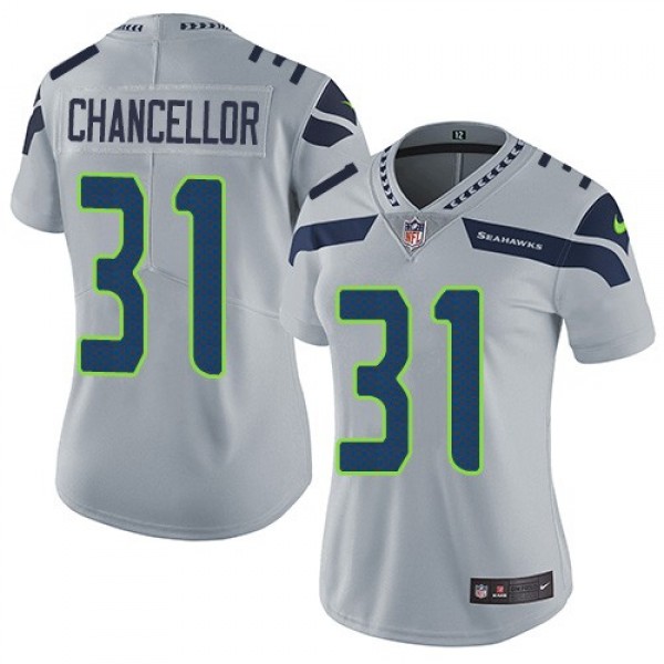 Women's Seahawks #31 Kam Chancellor Grey Alternate Stitched NFL Vapor Untouchable Limited Jersey