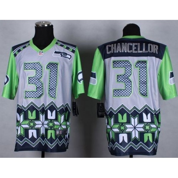 Nike Seahawks #31 Kam Chancellor Grey Men's Stitched NFL Elite Noble Fashion Jersey