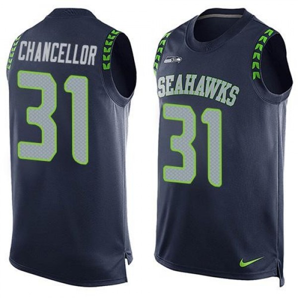 Nike Seahawks #31 Kam Chancellor Steel Blue Team Color Men's Stitched NFL Limited Tank Top Jersey