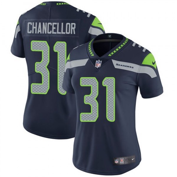 Women's Seahawks #31 Kam Chancellor Steel Blue Team Color Stitched NFL Vapor Untouchable Limited Jersey