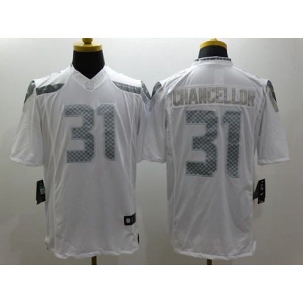Nike Seahawks #31 Kam Chancellor White Men's Stitched NFL Limited Platinum Jersey