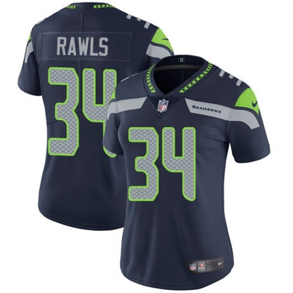 Women's Seahawks #34 Thomas Rawls Steel Blue Team Color Stitched NFL Vapor Untouchable Limited Jersey