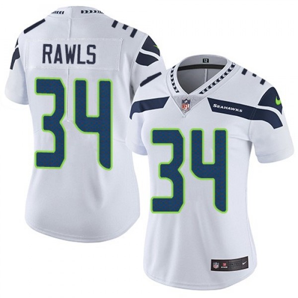 Women's Seahawks #34 Thomas Rawls White Stitched NFL Vapor Untouchable Limited Jersey