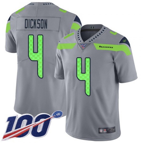 Nike Seahawks #4 Michael Dickson Gray Men's Stitched NFL Limited Inverted Legend 100th Season Jersey