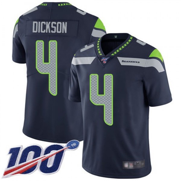 Nike Seahawks #4 Michael Dickson Steel Blue Team Color Men's Stitched NFL 100th Season Vapor Limited Jersey