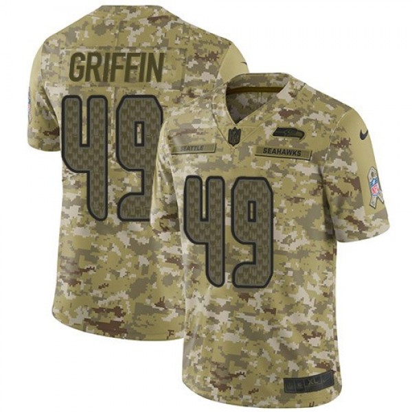 Nike Seahawks #49 Shaquem Griffin Camo Men's Stitched NFL Limited 2018 Salute To Service Jersey