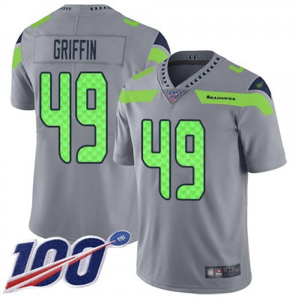Nike Seahawks #49 Shaquem Griffin Gray Men's Stitched NFL Limited Inverted Legend 100th Season Jersey