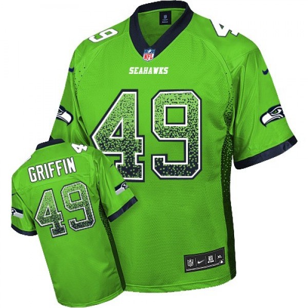 Nike Seahawks #49 Shaquem Griffin Green Men's Stitched NFL Elite Drift Fashion Jersey