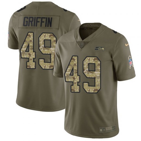 Nike Seahawks #49 Shaquem Griffin Olive/Camo Men's Stitched NFL Limited 2017 Salute To Service Jersey