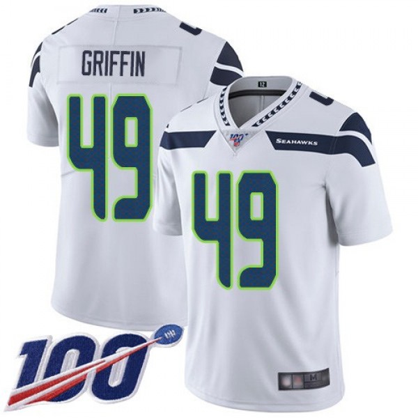 Nike Seahawks #49 Shaquem Griffin White Men's Stitched NFL 100th Season Vapor Limited Jersey