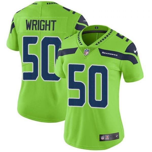 Women's Seahawks #50 K.J. Wright Green Stitched NFL Limited Rush Jersey