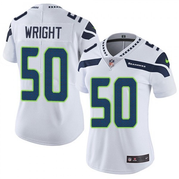 Women's Seahawks #50 K.J. Wright White Stitched NFL Vapor Untouchable Limited Jersey