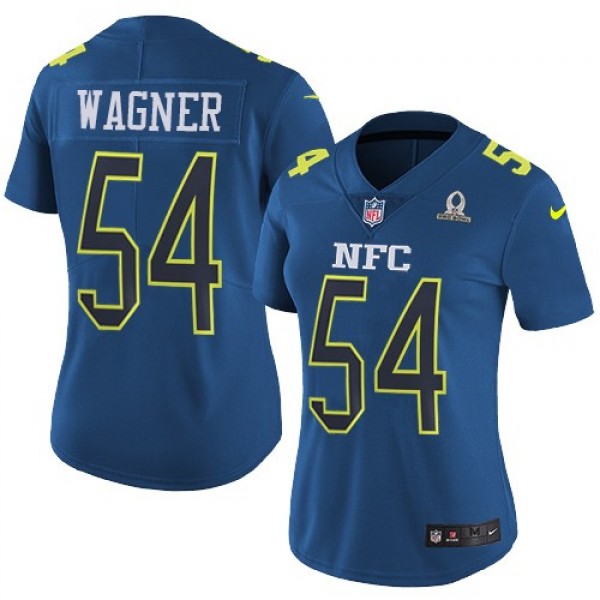 Women's Seahawks #54 Bobby Wagner Navy Stitched NFL Limited NFC 2017 Pro Bowl Jersey