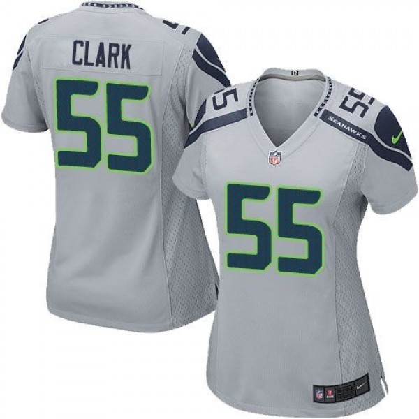 Women's Seahawks #55 Frank Clark Grey Alternate Stitched NFL Elite Jersey